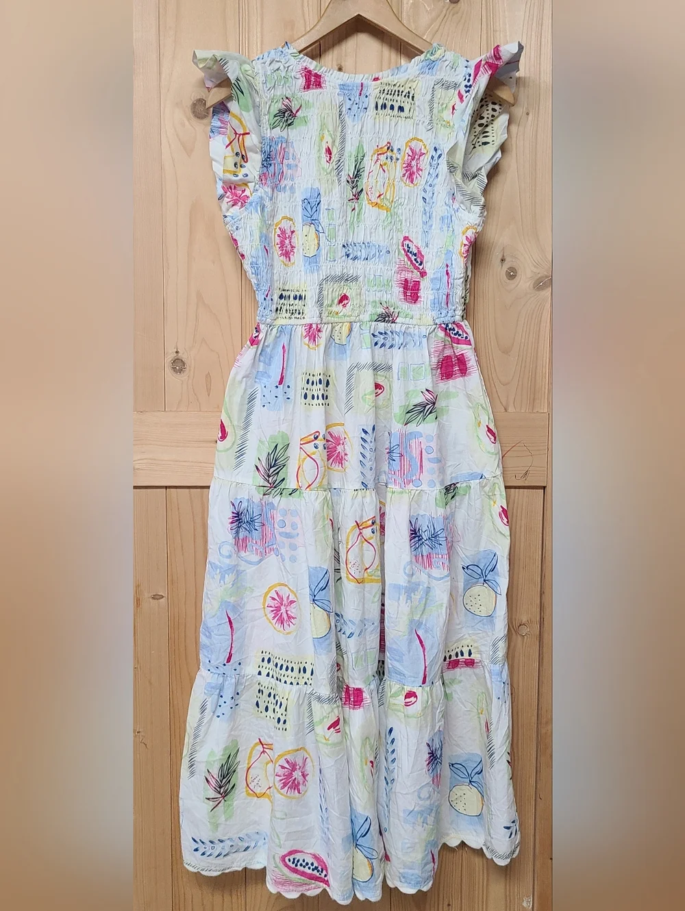 crown & ivy White With Colorful Fruit Dress 100%cotton - Picture 7 of 10